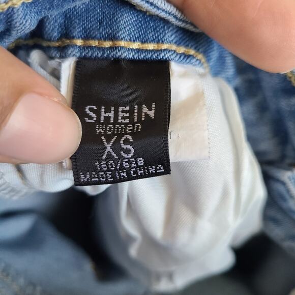 SHEIN Light Wash Distressed High Rise Jeans Size XS - Picture 5 of 12